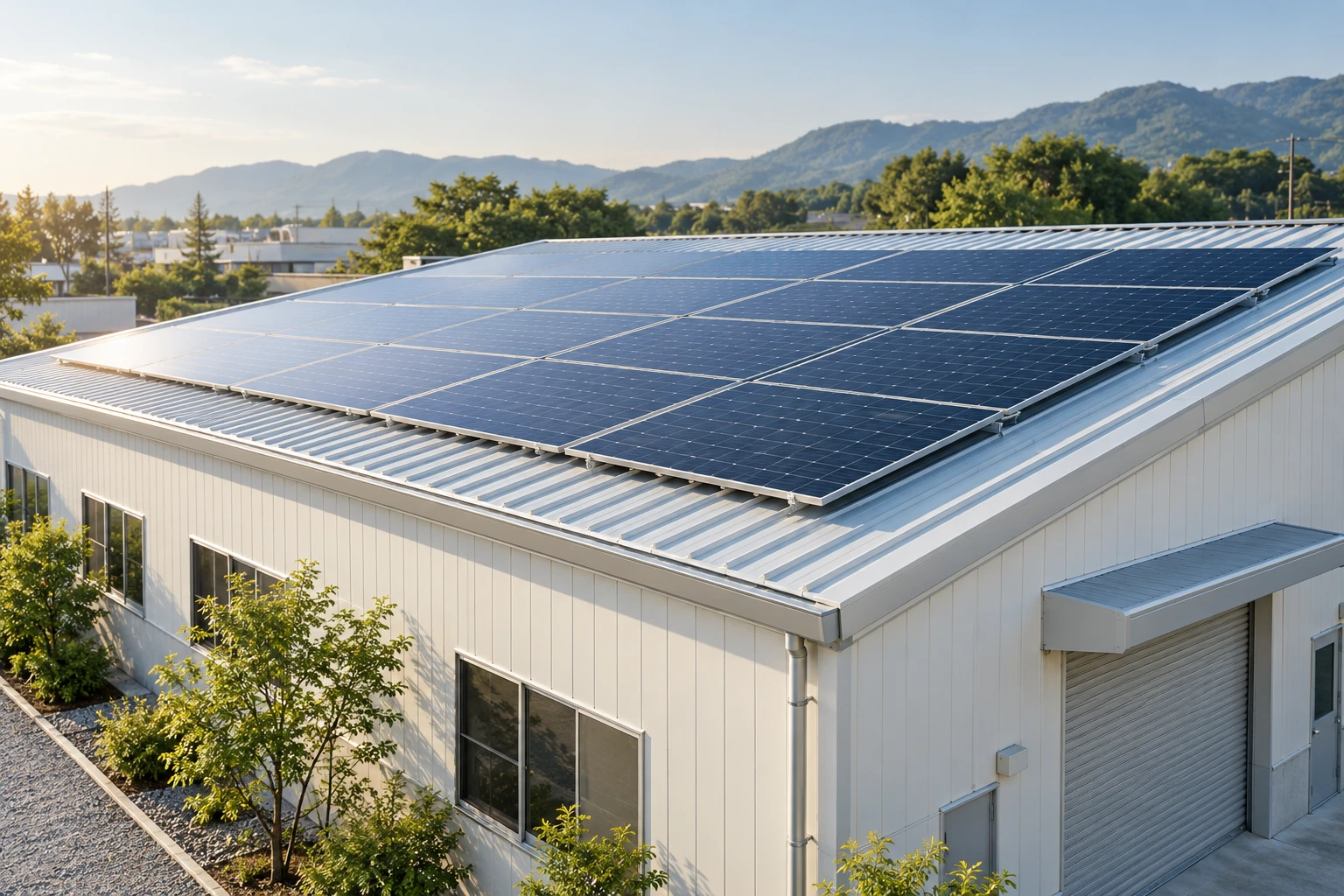 太陽光と水素製造の連携（AI生成イメージ）