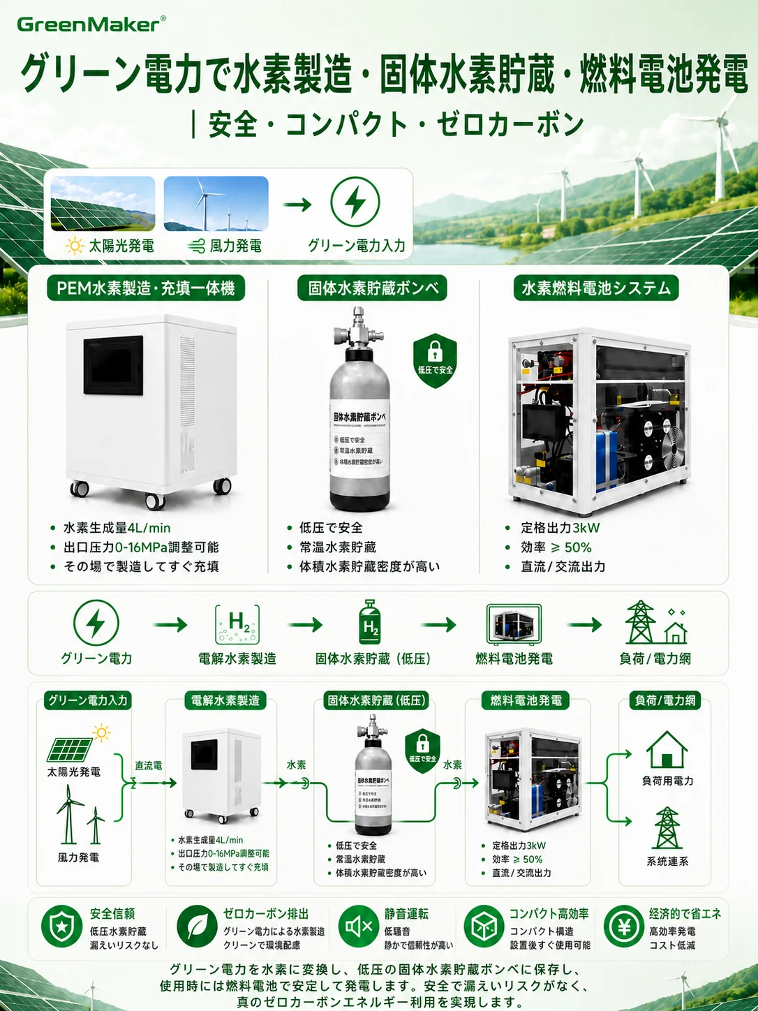 小型家庭用水素製造機・小型燃料電池